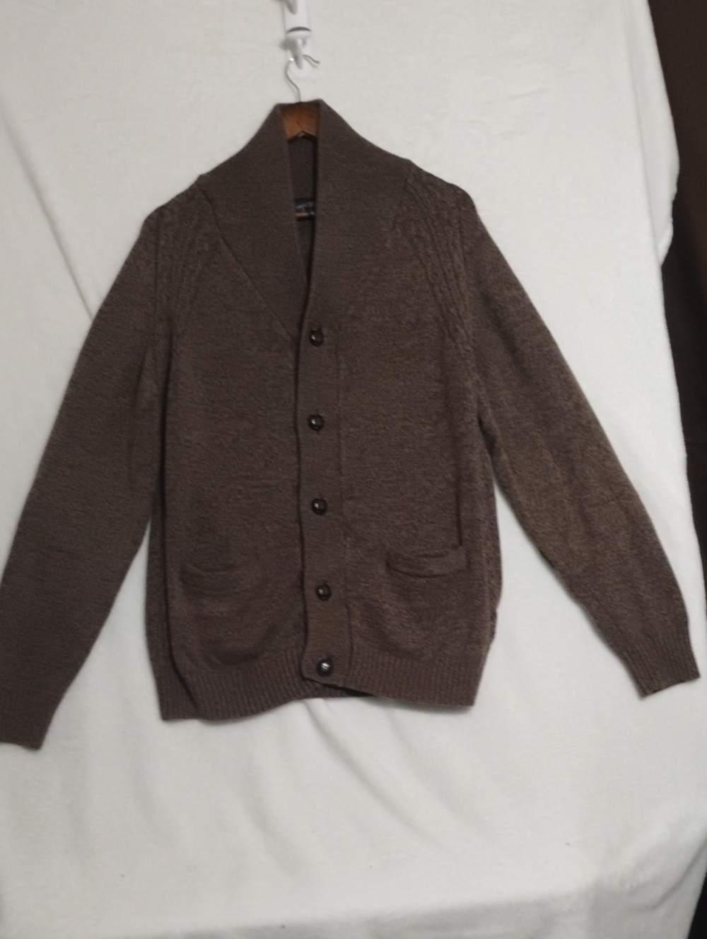 Roundtree & Yorke Brown Shawl Collar Cardigan